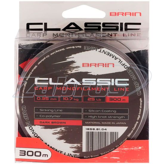 Фотография Brain Classic Carp Line, 0,3 мм, 8,8 кг, 300 м, Dark Brown