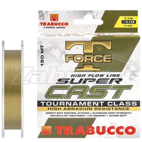 Фотографія Trabucco 25 T-Force Super Cast, 051-10-220, 0,22 мм, 6,95 кг, 150 м, Amber Brown