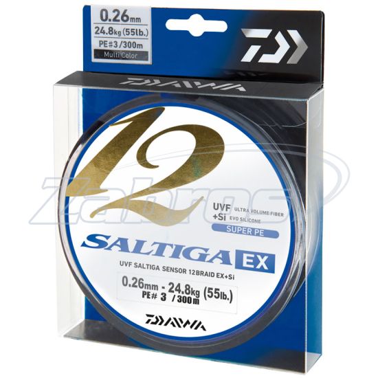 Фотография Daiwa Saltiga 12 Braid EX+Si, 12696-618, 0,18 мм, 16,2 кг, 600 м, Multi Color