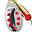 Silver/Red Dotted
