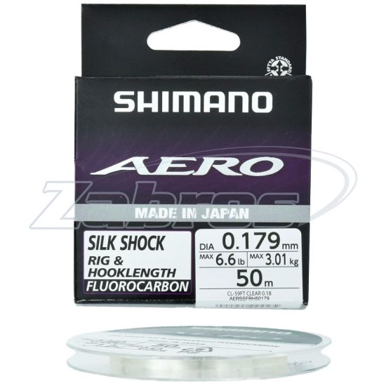 Фото Shimano Aero Silk Shock Fluoro Rig & Hooklength, AERSSFRH50179, 0,179 мм, 3,01 кг, 50 м