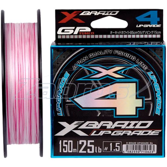 Фото YGK X-Braid Upgrade X4, #0,3, 0,09 мм, 2,7 кг, 100 м, White/Pink
