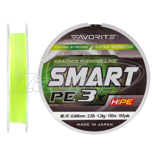 Фото Favorite Smart PE 3x, #0,4, 0,1 мм, 3,5 кг, 150 м, Fluorescent Yellow