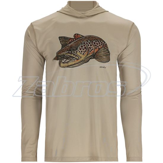 Фото Simms Tech Hoody - Artist Series, 13521-1110-20, S, Stone/Brown Trout