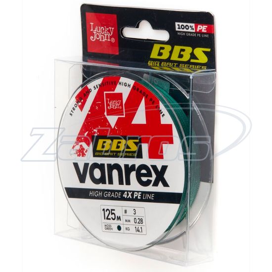 Фото Lucky John Vanrex X4 BBS, LJ4114-037, 0,37 мм, 21,8 кг, 125 м, Moss Green