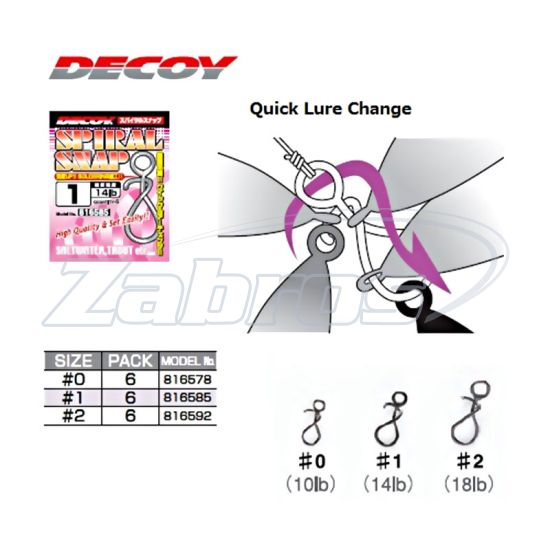 Картинка Decoy SN-5 Spiral Snap, 1, 6 кг, 6 шт