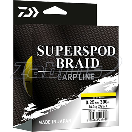 Фото Daiwa Saltiga 12 Braid EX+Si, 12742-325, 0,25 мм, 14,4 кг, 300 м, Hi-Vis Yellow