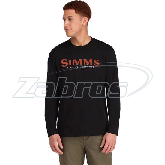 Картинка Simms Logo LS Shirt, 13626-1292-30, M, Jet Black
