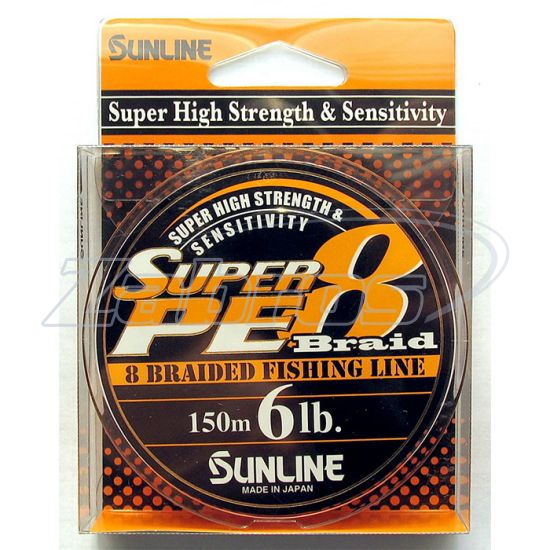 Картинка Sunline Super PE 8 Braid, #3, 0,28 мм, 15 кг, 150 м, Orange