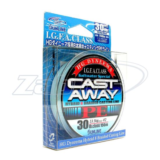 Картинка Sunline Cast Away PE, #0,6, 0,13 мм, 4,5 кг, 150 м, Blue