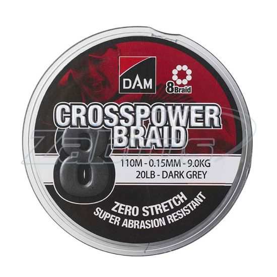 Фото Dam Crosspower 8-Braid, 65847, 0,1 мм, 5,4 кг, 300 м Gray
