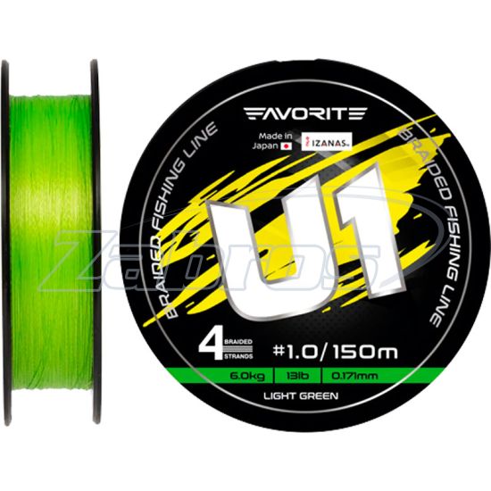 Фото Favorite U1 PE 4x, #1,5, 0,2 мм, 9 кг, 150 м, Light Green