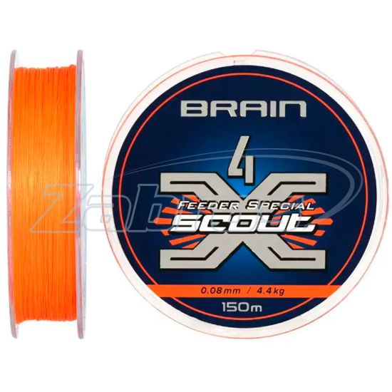 Фото Brain Scout 4X, 0,13 мм, 7,2 кг, 150 м, Fluoro Orange