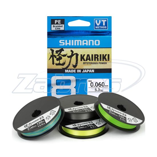 Фото Shimano Kairiki 8, 59WPLA58R00, 0,06 мм, 5,3 кг, 150 м, Mantis Green