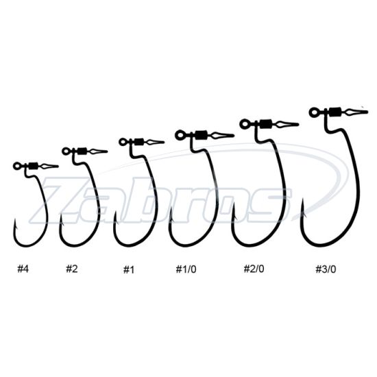 Картинка Decoy HD Hook offset Worm 117, 2/0, 4 шт, Black