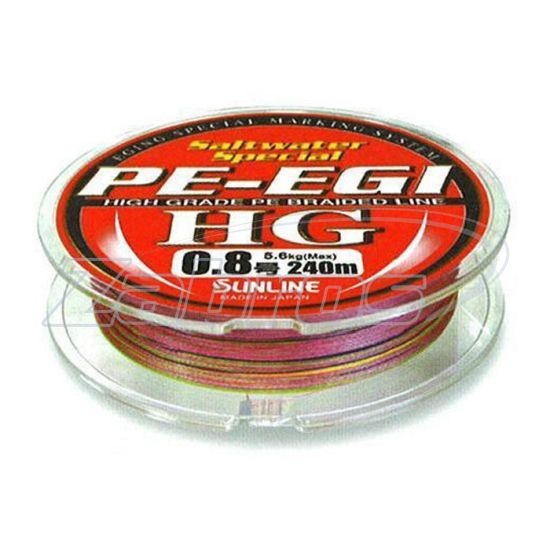 Фотография Sunline PE EGI HG, #0,4, 0,1 мм, 3,3 кг, 120 м, Multi Color