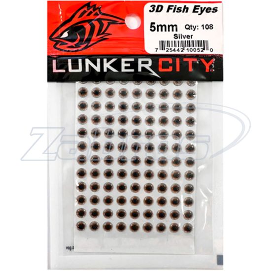 Фотографія Lunker City 3D Fish Eyes Bulk, Ø 4,50 мм, 104 шт, Silver