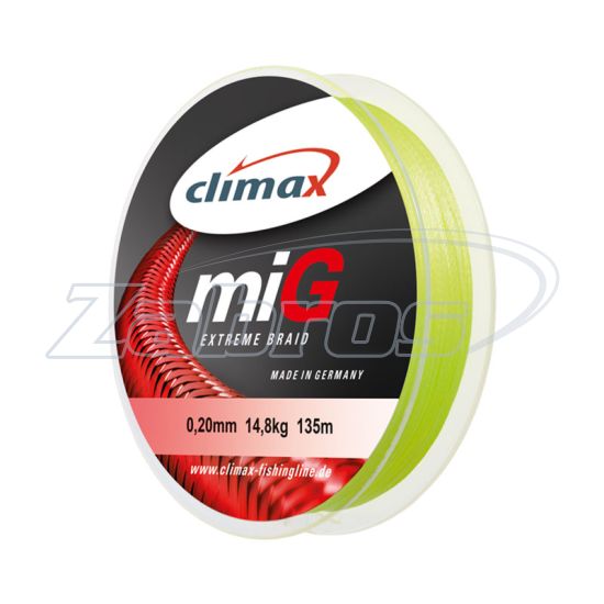 Фото Climax Mig Braid, 9322-10135-020, 0,2 мм, 14,8 кг, 135 м, Fluo Yellow