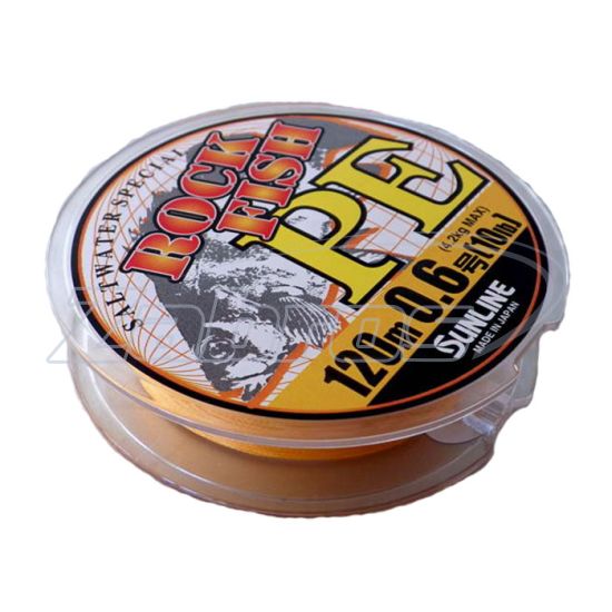 Картинка Sunline Rock Fish PE, #0,4, 0,1 мм, 3,6 кг, 120 м, Orange