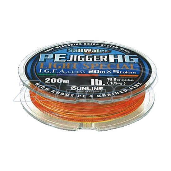 Фотография Sunline PE Jigger HG Light Special, #1,5, 0,21 мм, 10 кг, 200 м, Multi Color