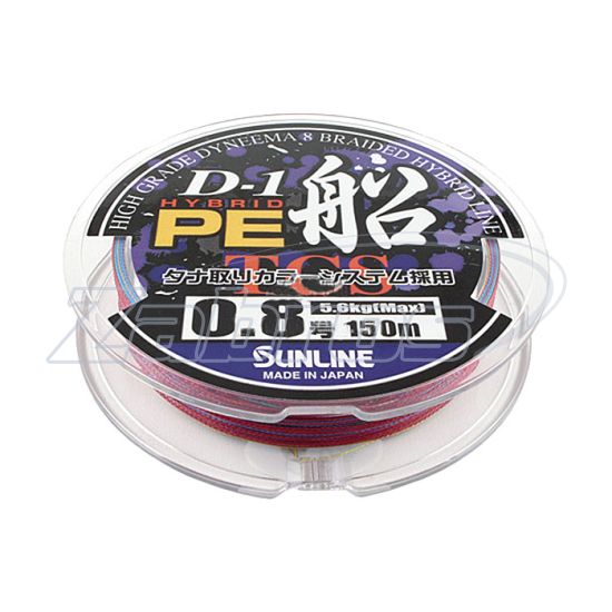 Фотографія Sunline D-1 Hybrid PE Fune, #0,6, 0,13 мм, 4,2 кг, 100 м, Multi Color