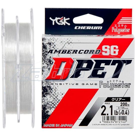 Фото YGK Cherum Ambercord SG D-Pet Polyester, 0,1 мм, 0,95 кг, 200 м, Clear