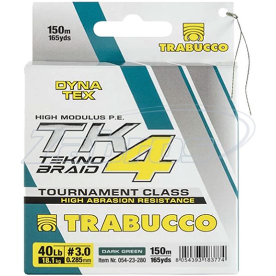 Фотографія Trabucco Dyna Tex TK4 Tekno Braid, 054-23-140, 0,148 мм, 6,81 кг, 150 м