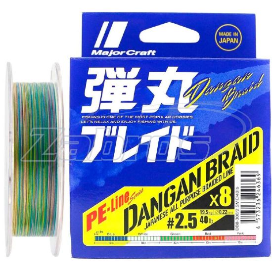 Фото Major Craft Dangan Braid X8, #0,6, 0,13 мм, 6,3 кг, 200 м, Multi Color